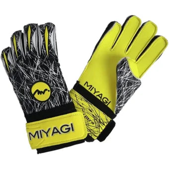 Guantes De Arquero MIYAGI Negro Amarillo Antifracturante - MG012-NEGRO-AMARILLO