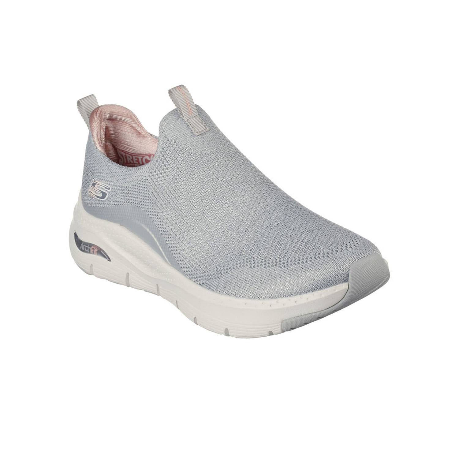 Tenis Dama SKECHERS Arch Fit New Beauty Gris Tubular - 149776-LGPK