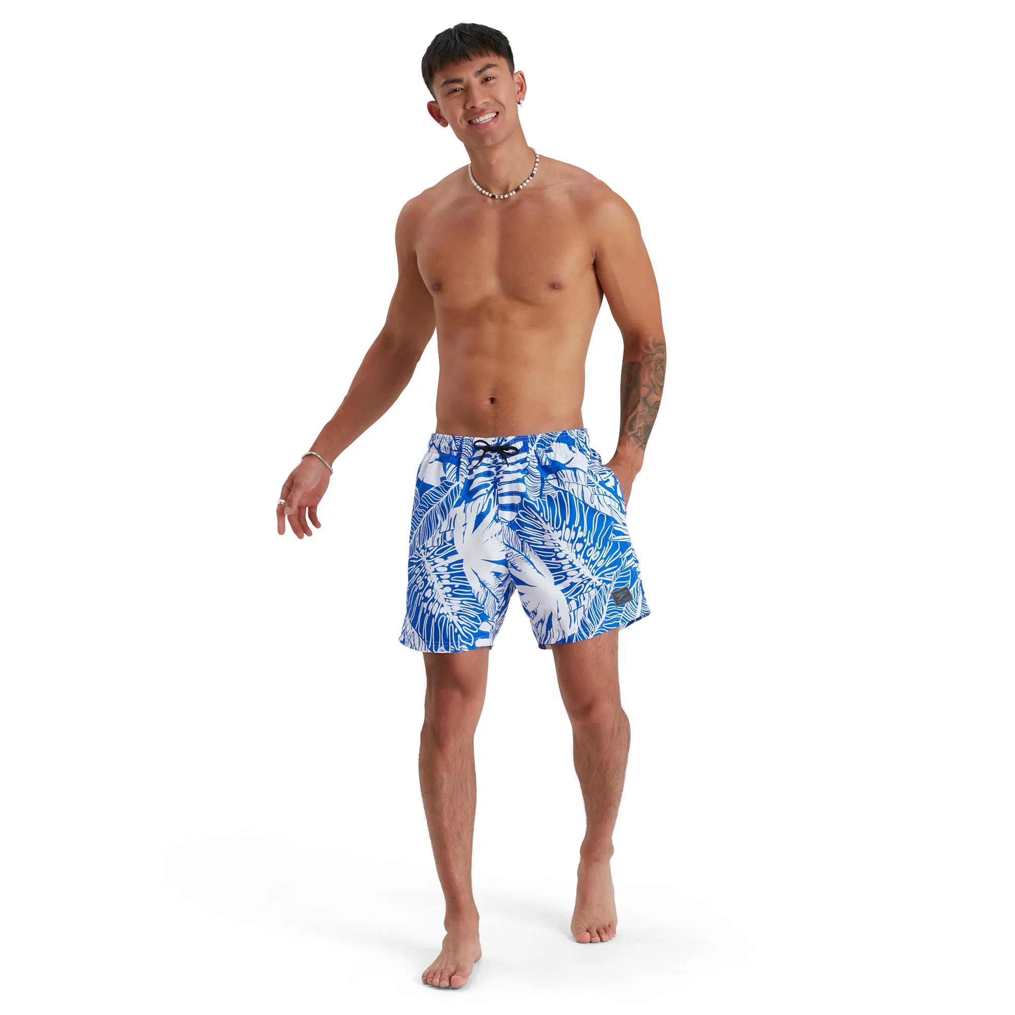Short Speedo Print Leis 16 Azul Blanco Hombre - 8-12837F958