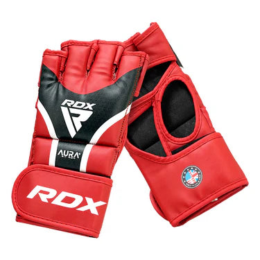 Guantes MMA RDX Negro Rojo - GGR-T17RB