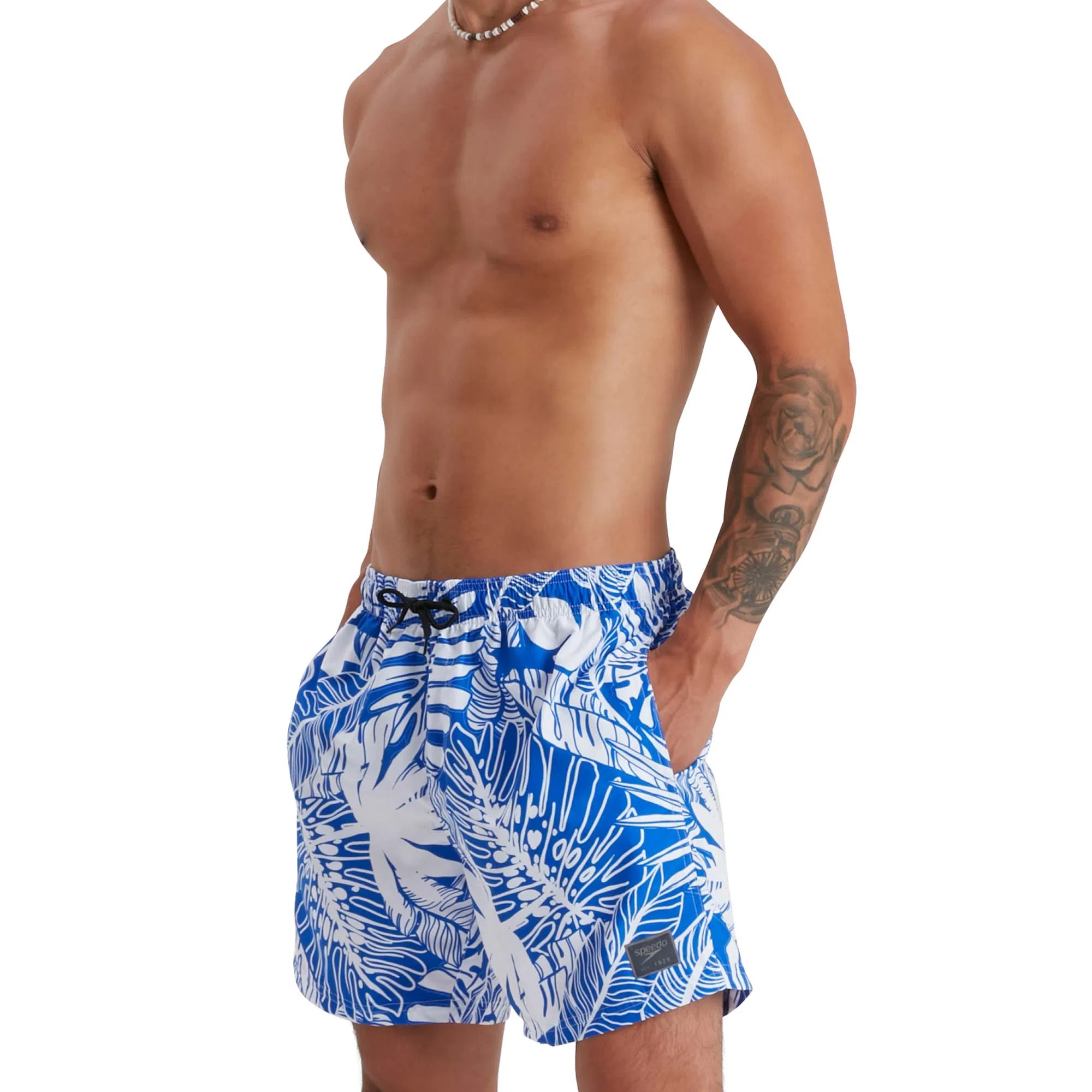 Short Speedo Print Leis 16 Azul Blanco Hombre - 8-12837F958