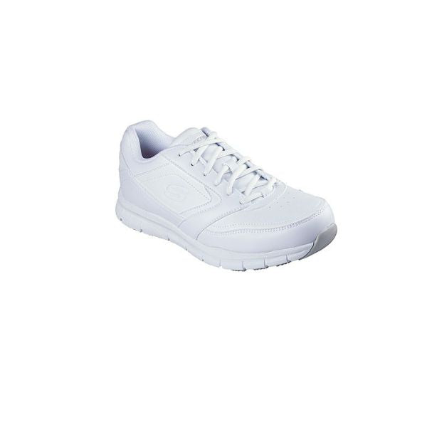 Tenis SKECHERS Hombre Nampa Todo Blanco Antideslisante Anti Electrico -77156-WHT