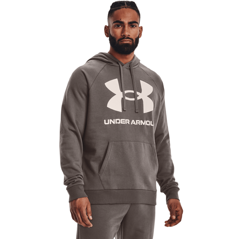 Hoodye UNDER ARMOUR Hombre Café Logo Blanco Algodón Cerrado - 1357093-176