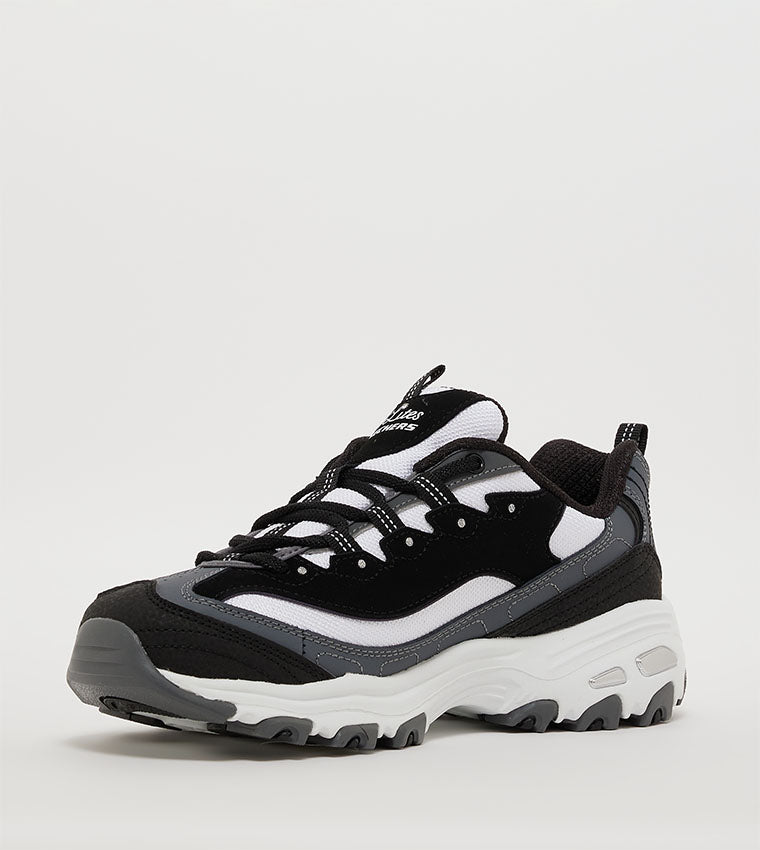 Tenis SKECHERS Dama Dlite Popular Vote Negro Blanco Gris - 150241-BKWG