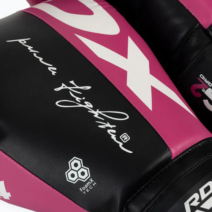 Guantes Boxeo RDX Negro Rosado - BGR-F4P
