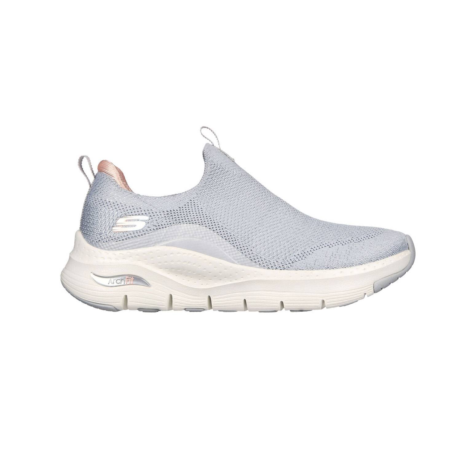 Tenis Dama SKECHERS Arch Fit New Beauty Gris Tubular - 149776-LGPK