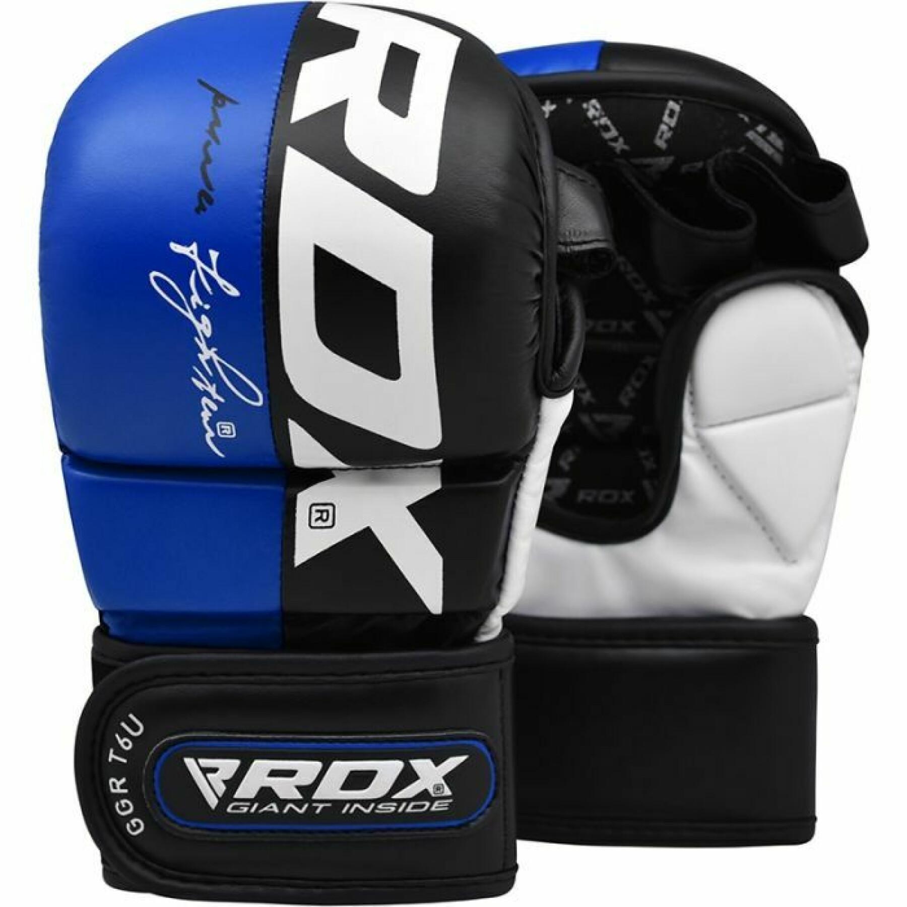 Guantes MMA RDX Negro Azul Blanco - GGR-T6U