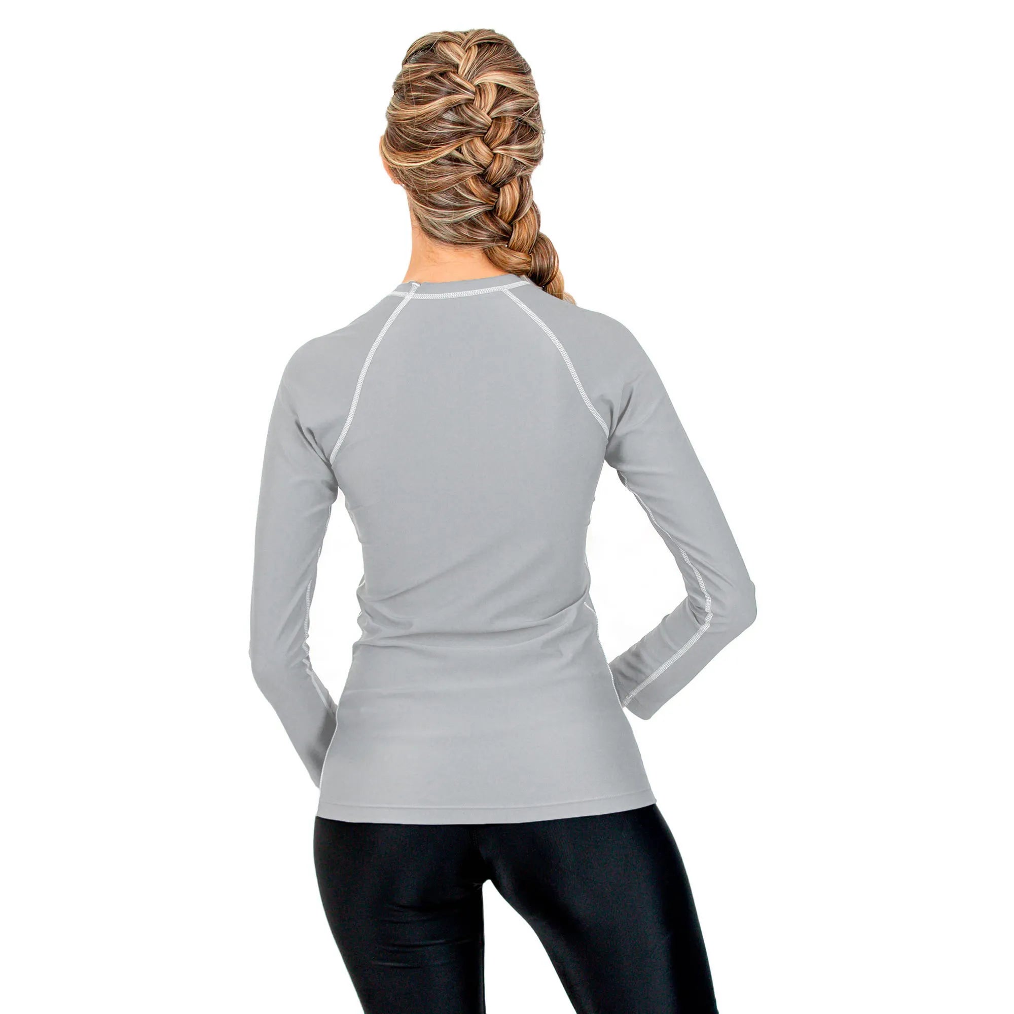 Camiseta SPEEDO Manga Larga Natacion Gris Clara Adulto Hyden - 8N010130020