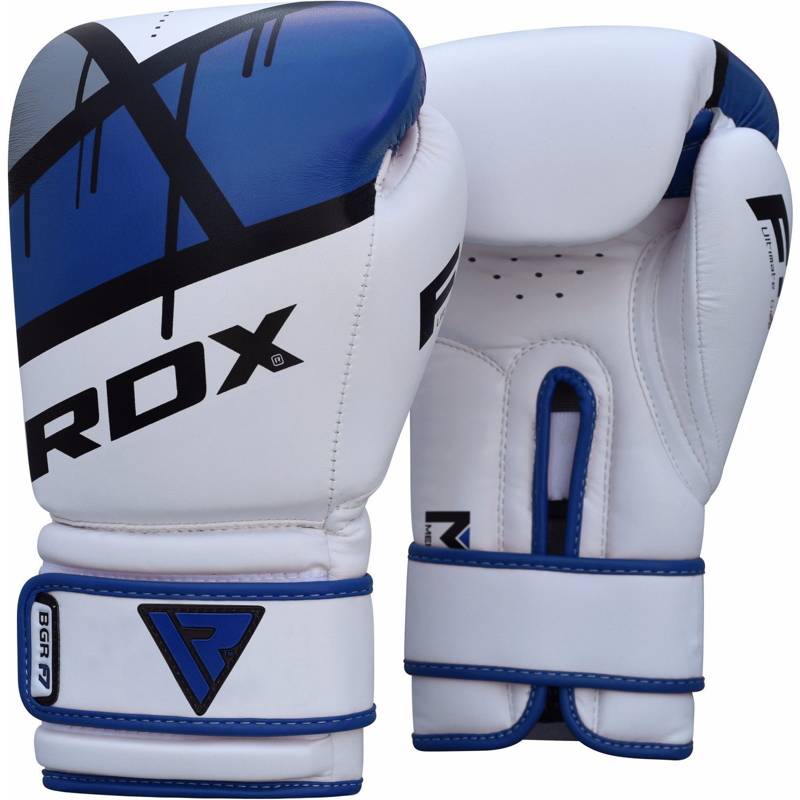 Guantes Boxeo RDX Blanco Azul - BGR-F7U