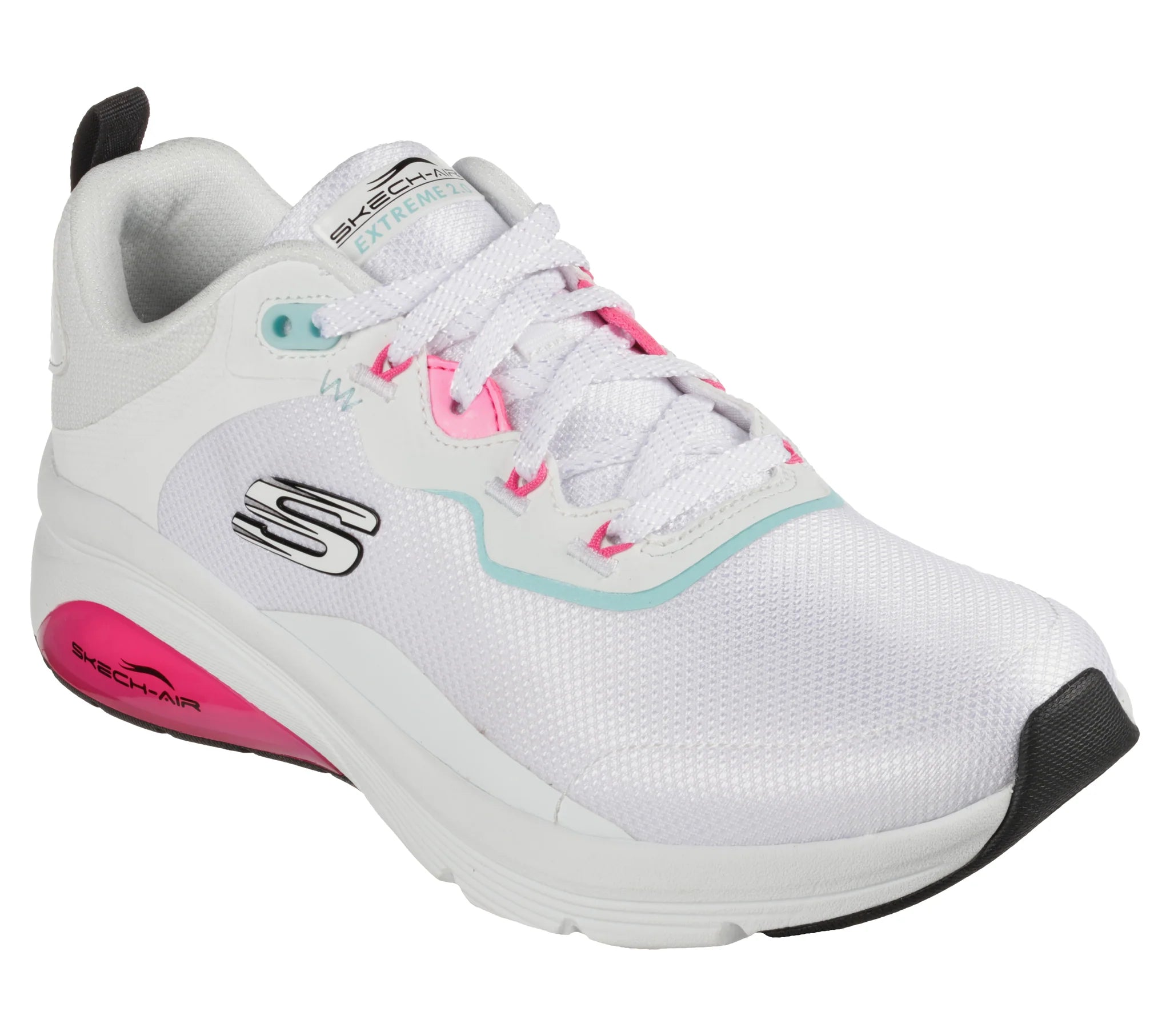 Tenis Dama Skechers High momentum Blanco Rosa  - 149646-WBPK