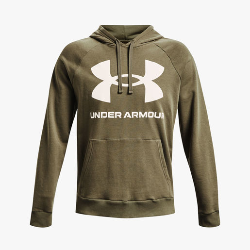 Hoodye UNDER ARMOUR Hombre Verde Logo Blanco Algodón Cerrado - 1357093-361