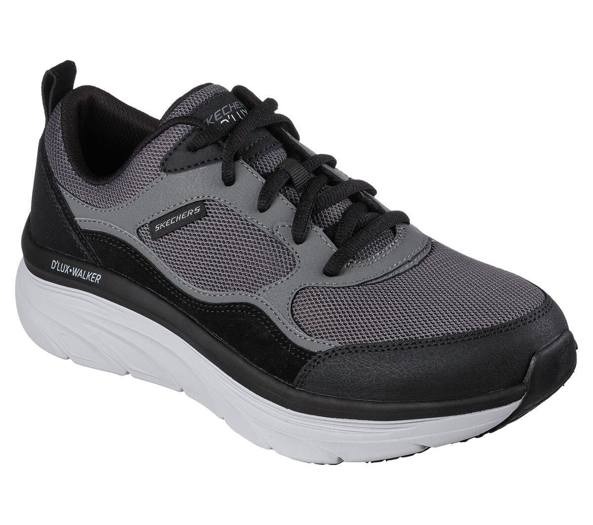 Tenis Hombre Skechers Dlux Walker New Moment Negro Gris - 232363-BKCC