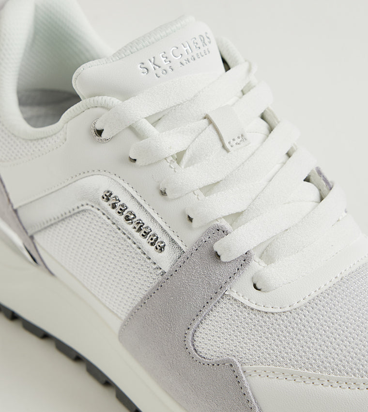 Tenis SKECHERS Dama Runway Posh Gal Blanco Gris - 177456-WSL