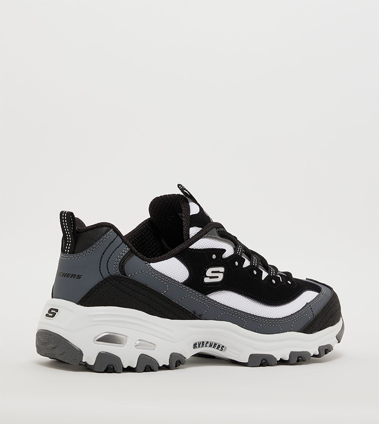 Tenis SKECHERS Dama Dlite Popular Vote Negro Blanco Gris - 150241-BKWG