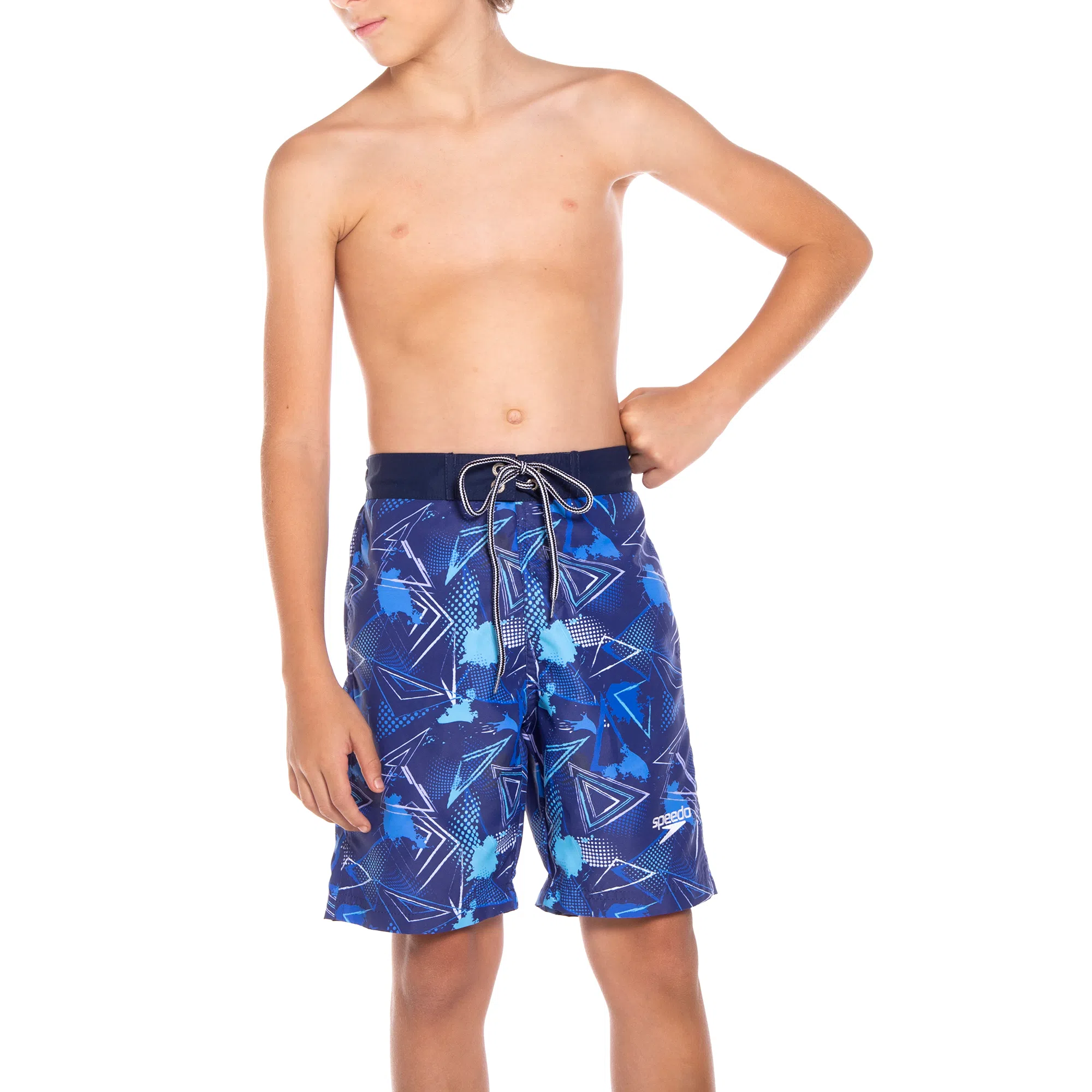 Short Speedo Junior Triangle 17 Estampada Azul - 8-N025240099