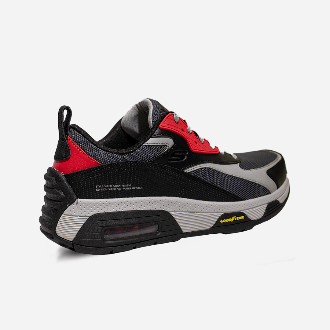 Tenis SKECHERS Hombre Air Extreme V2 Negro Gris Rojo - 232255-BKRD