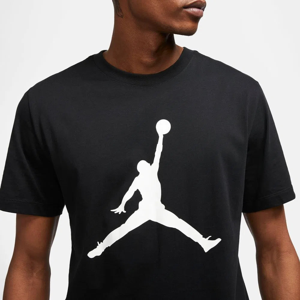 Camiseta Nike Hombre Algodón Negra Logo Blanco Jordan - CJ0921-011