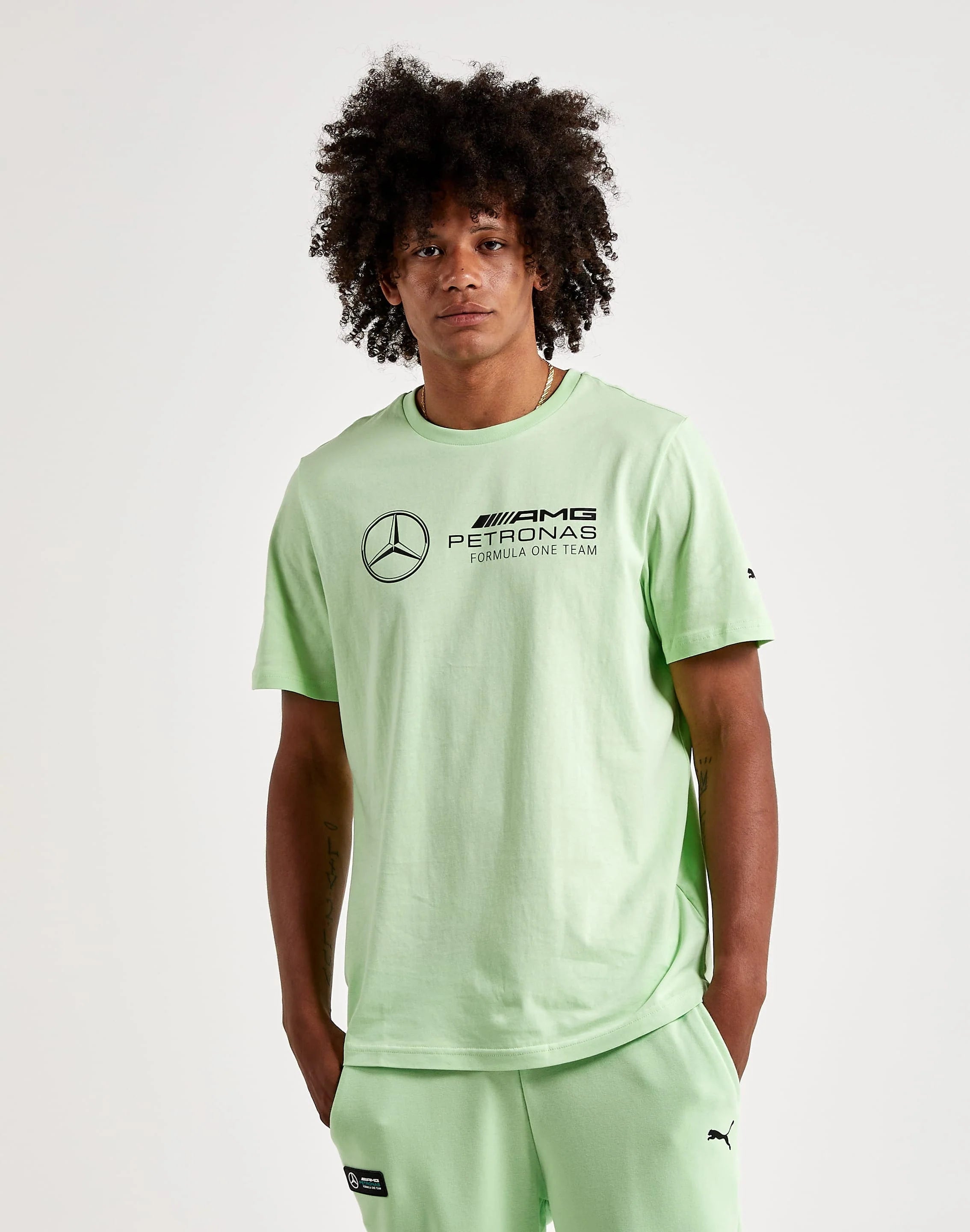 Camiseta PUMA Hombre Algodón Verde Claro Mercedes - 536447-16