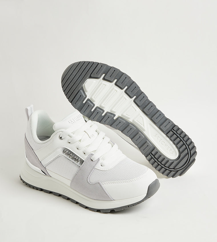 Tenis SKECHERS Dama Runway Posh Gal Blanco Gris - 177456-WSL