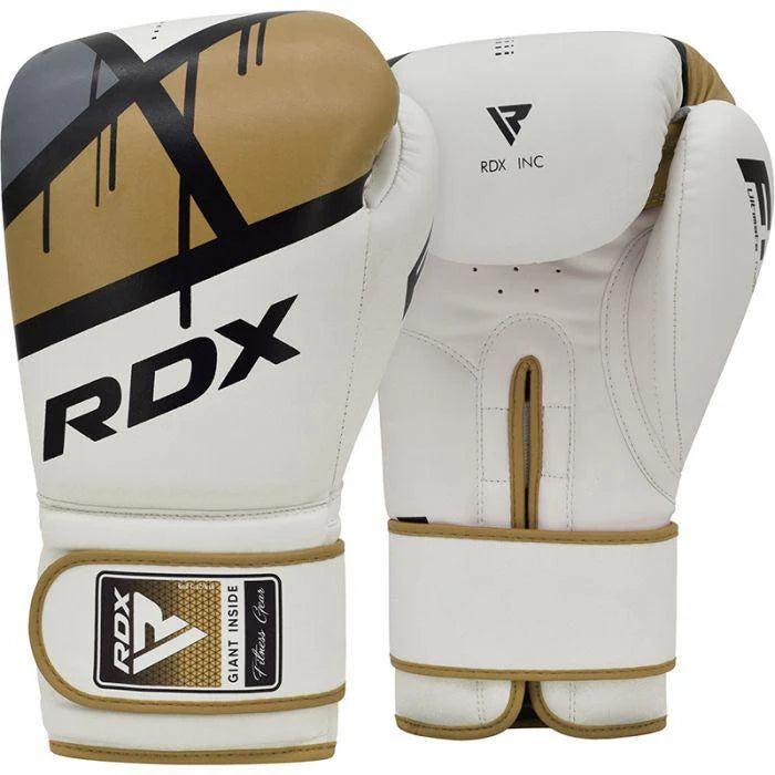 Guantes Boxeo RDX Blanco Dorado - BGR-F7GL