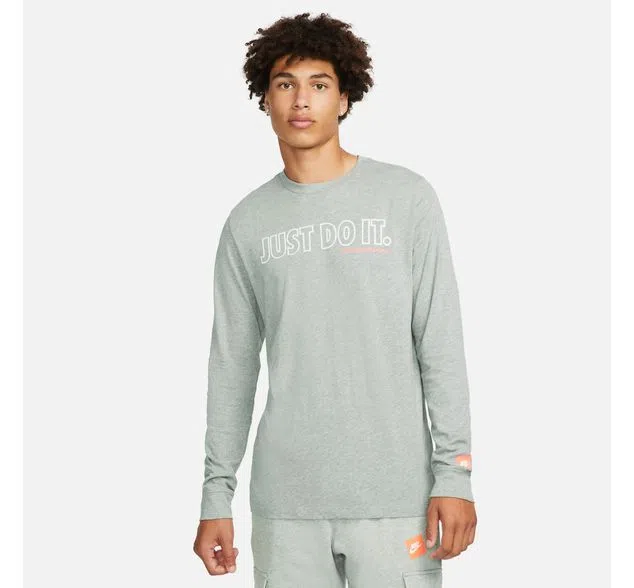 Buso Nike Hombre Manga Larga Algodón Gris Just Do It - DD3513-063