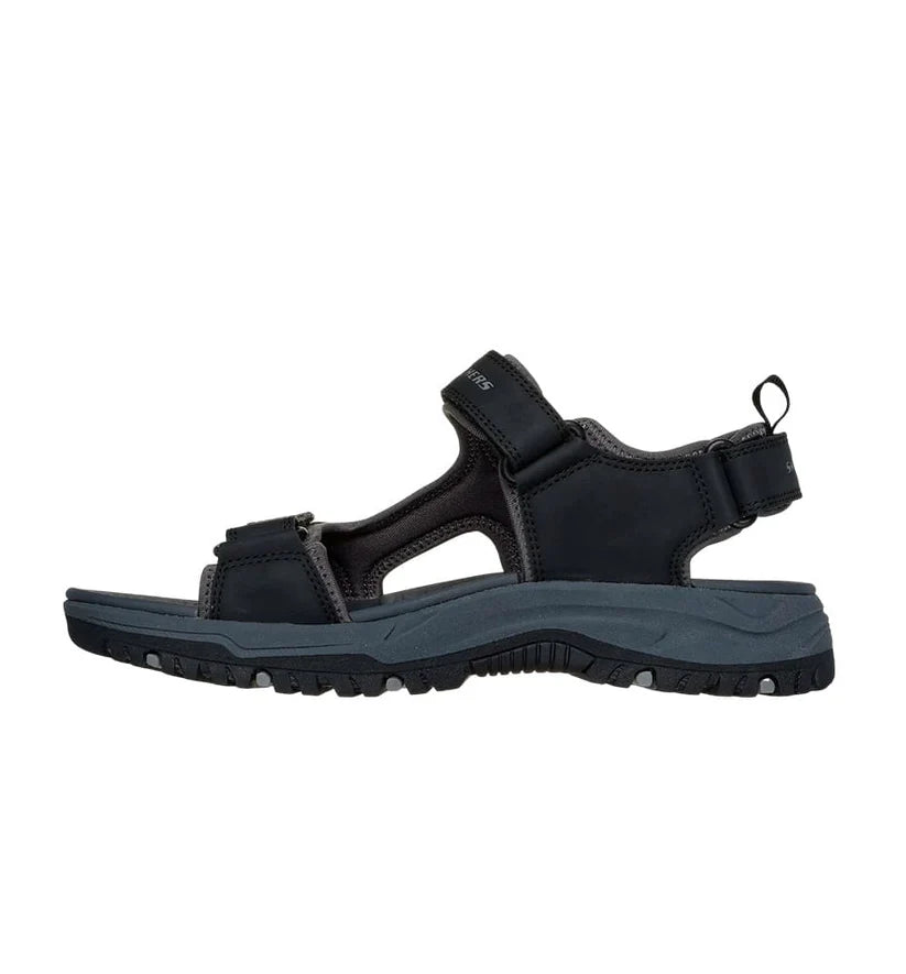 Sandalia SKECHERS Hombre Prewtt Rigdon Negra Cuero - 205139-BLK