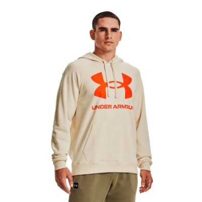 Hoodye UNDER ARMOUR Hombre Beige Logo Naranja Cerrado Algodón - 1357093-279