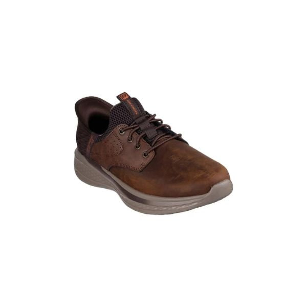 Zapatos SKECHERS Hombre Cafe Slade Gannon Dark Brown Cuero - 205313-CDB