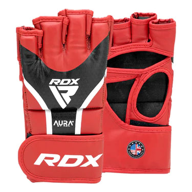 Guantes MMA RDX Negro Rojo - GGR-T17RB