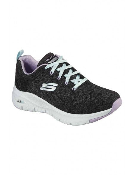 Tenis SKECHERS Dama Arch Fit Comfy Wave Negro Verde - 149414-BKLV