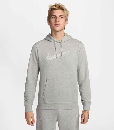 Hoddie Nike Hombre Cerrado Algodón Gris Claro