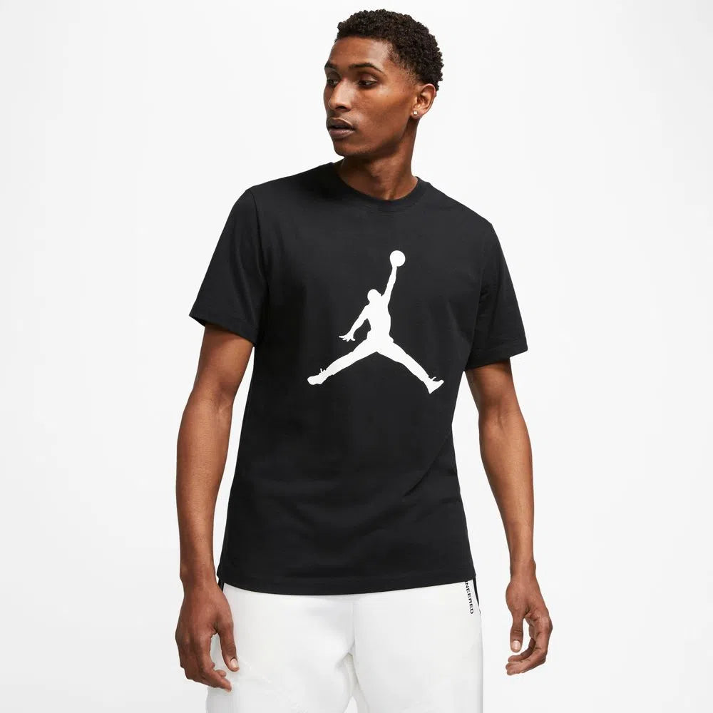 Camiseta Nike Hombre Algodón Negra Logo Blanco Jordan - CJ0921-011