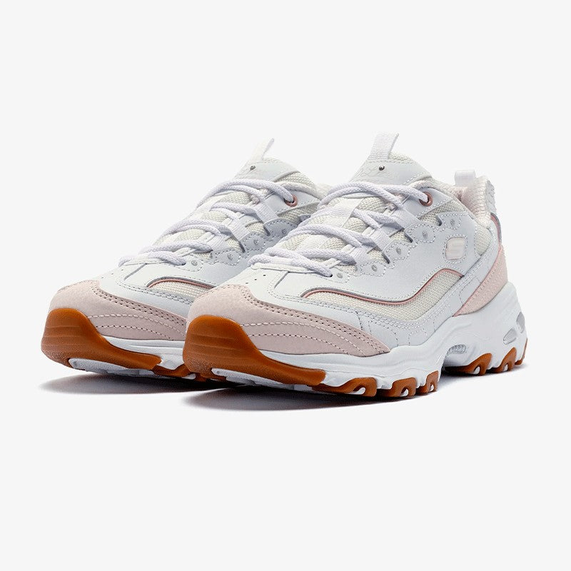 Tenis SKECHERS Dama Dlite Popular Vote Negro Blanco Rosa - 150241-WLPK