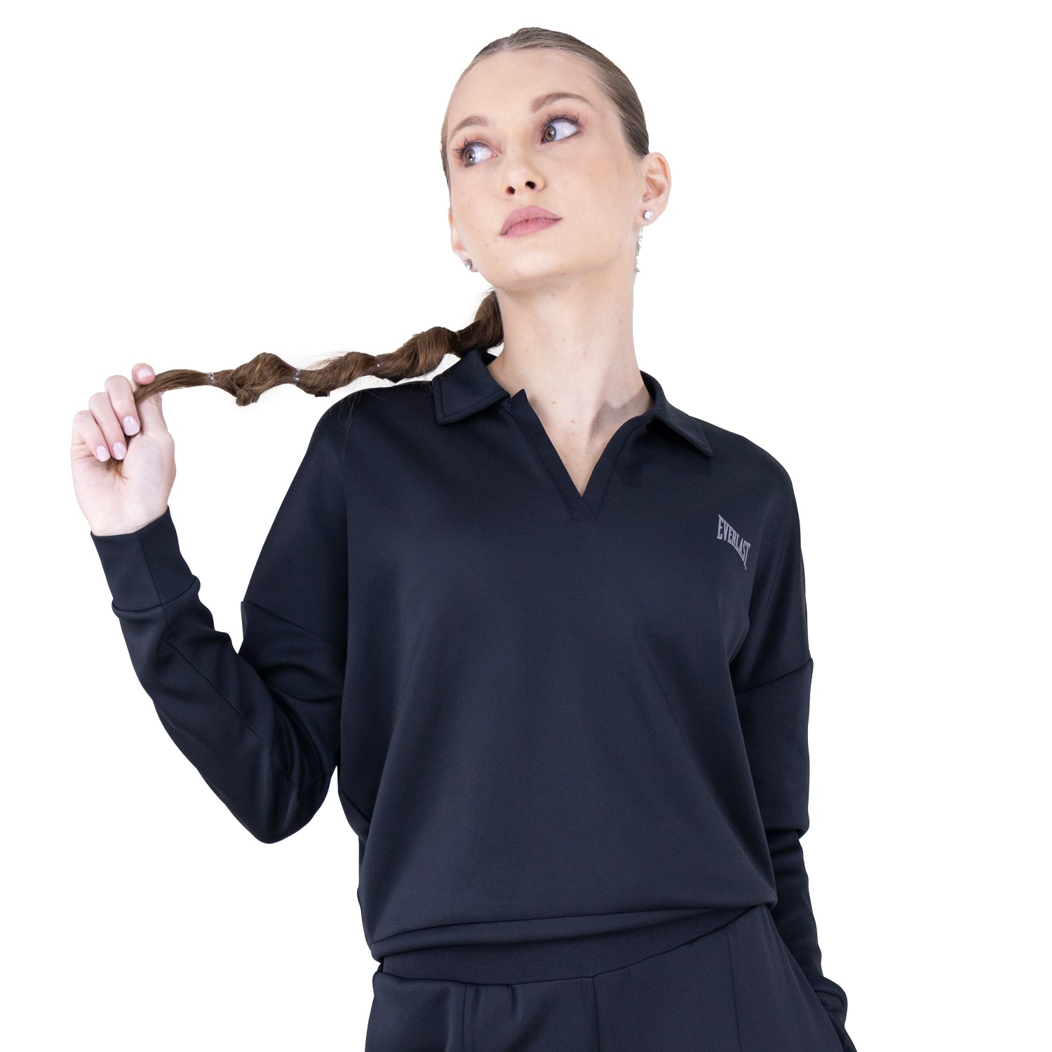 Crotop EVERLAST Dama Polo Manga Larga Negro - EV94RAL221