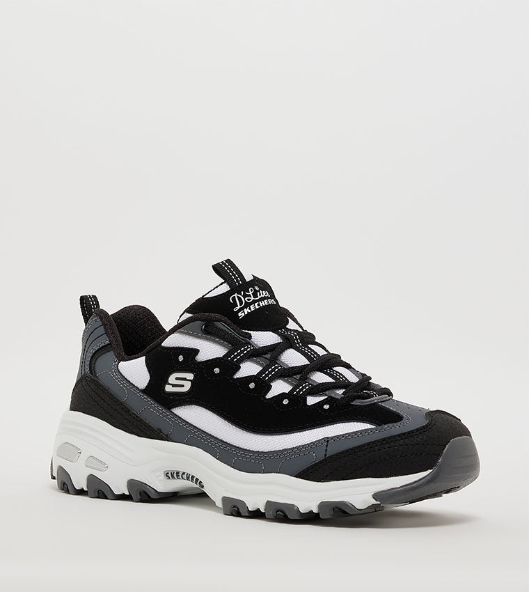 Tenis SKECHERS Dama Dlite Popular Vote Negro Blanco Gris - 150241-BKWG