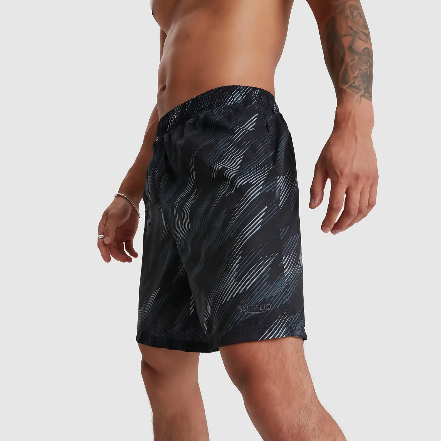 Short Speedo Alov Prt 18 Negro Gris Estampado Hombre - 8-13536F903