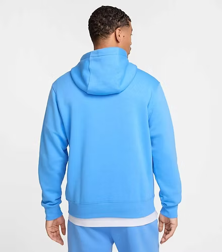 Hoddie Nike Hombre Cerrado Capota Algodón Azul Claro