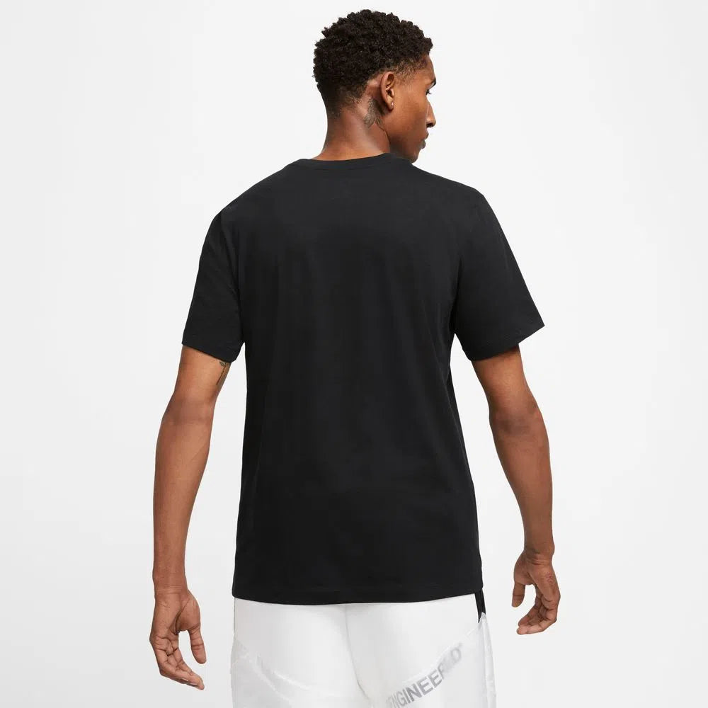 Camiseta Nike Hombre Algodón Negra Logo Blanco Jordan - CJ0921-011