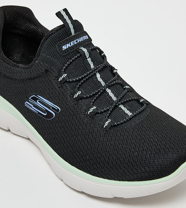 Tenis SKECHERS Dama  Summits Summer Blush Negro Blanco - 150268-BKMT