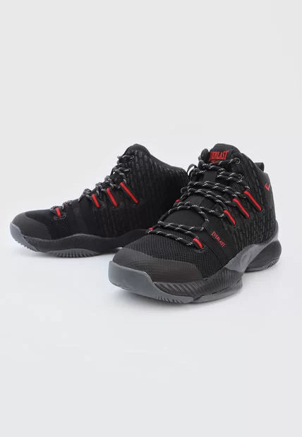 Botas basquetball EVERLAST Hombre Champions Negra Roja Gris - HOOK-C1