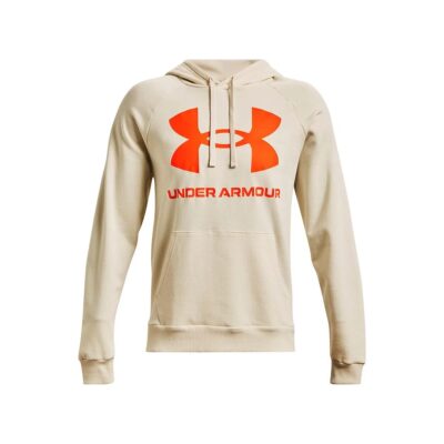 Hoodye UNDER ARMOUR Hombre Beige Logo Naranja Cerrado Algodón - 1357093-279