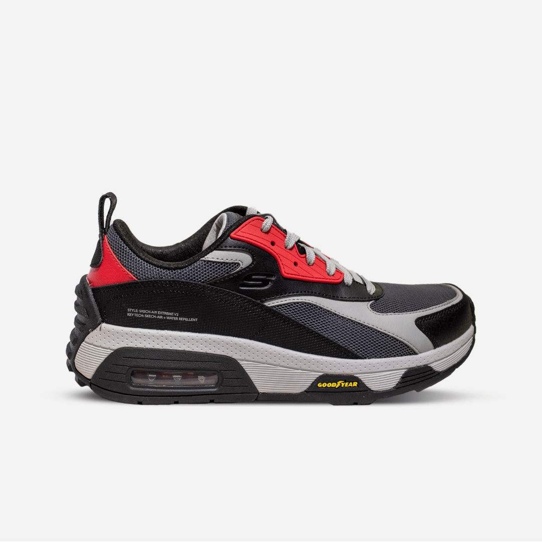 Tenis SKECHERS Hombre Air Extreme V2 Negro Gris Rojo - 232255-BKRD
