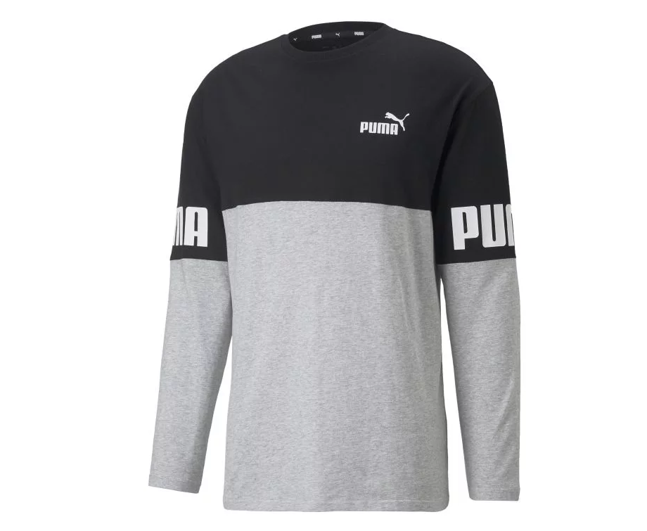 Camiseta PUMA Hombre Manga Larga Negra Gris - 849923-04