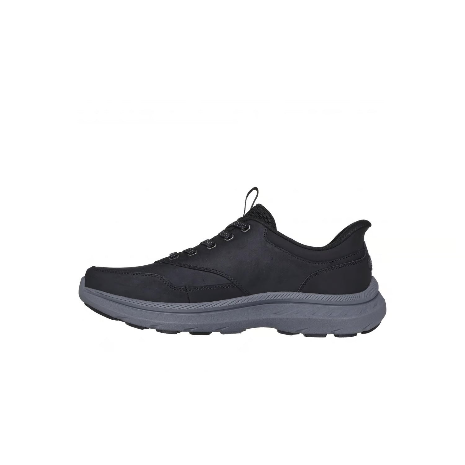 Zapatos SKECHERS Hombre Pollard Brax Negro Gris Cuero - 205338-BLK