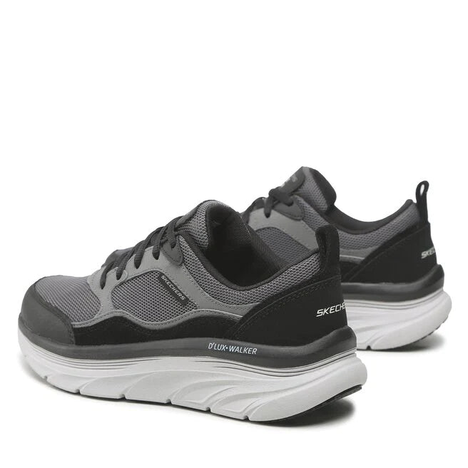 Tenis Hombre Skechers Dlux Walker New Moment Negro Gris - 232363-BKCC