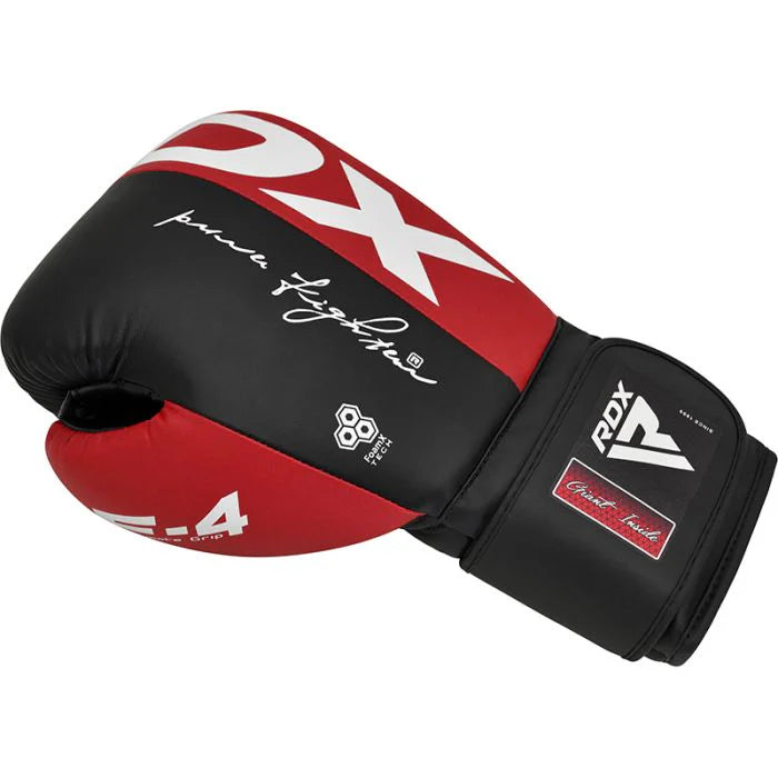 Guantes Boxeo RDX Negro Rojo - BGR-F4R