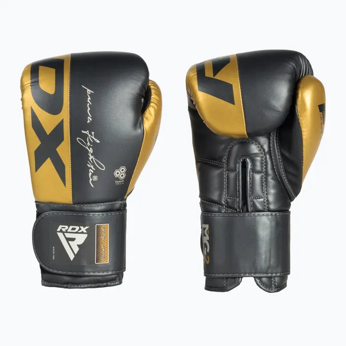 Guantes Boxeo RDX Negro Dorado - BGR-F4GL