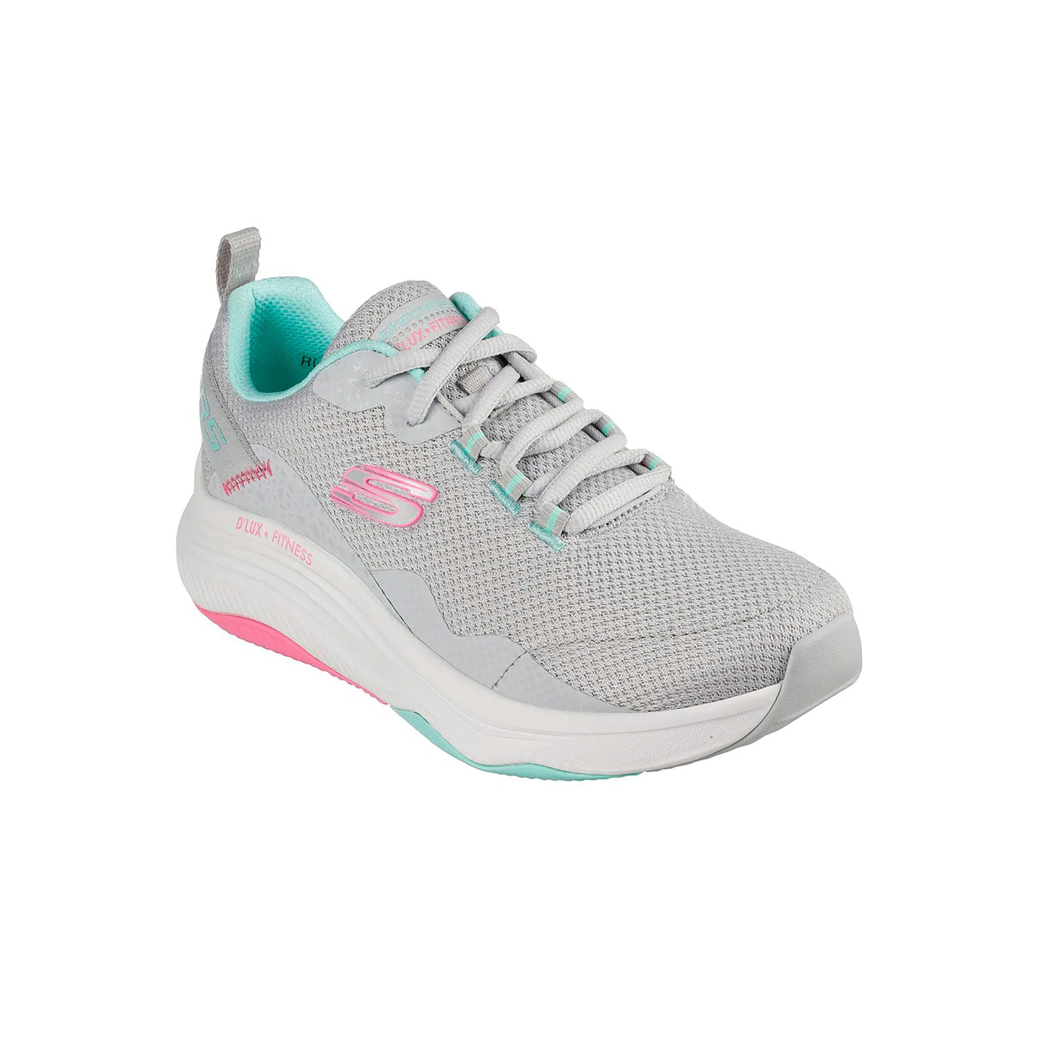 Tenis Dama SKECHERS Dlux Fitness Roam Free Gris Rosa - 149835-LGMT