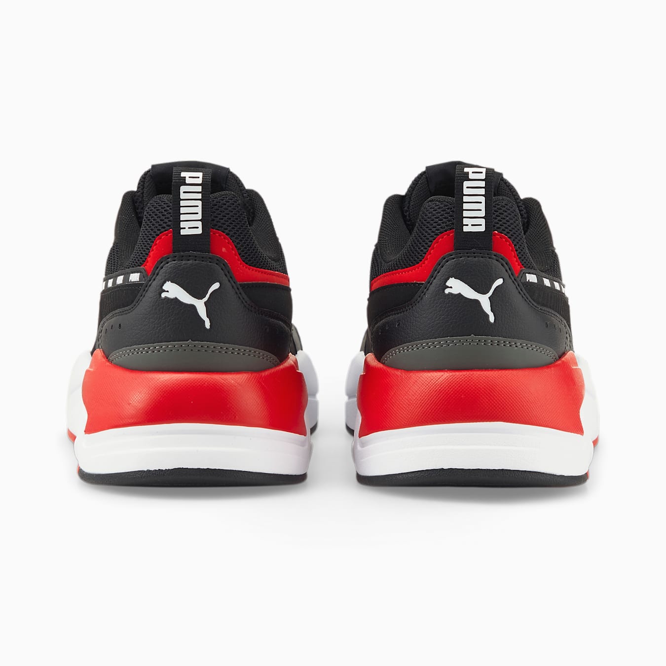 Tenis PUMA Hombre X-ray2 Square SIgnature Negro Rojo Blanco - 383825-02