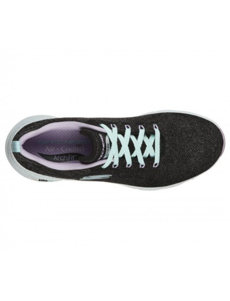 Tenis SKECHERS Dama Arch Fit Comfy Wave Negro Verde - 149414-BKLV